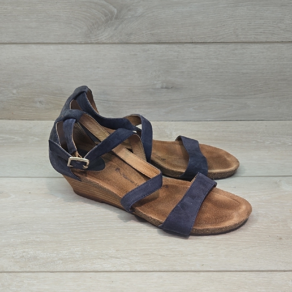 Sofft Women Suede Open Toe Wedge Sandals Shoes Sz 8.5M
